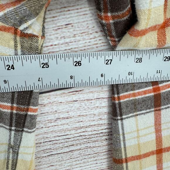 QuikSilver Waterman Collection Button Down Flannel Shirt Mens XXL White Brown - Picture 11 of 14